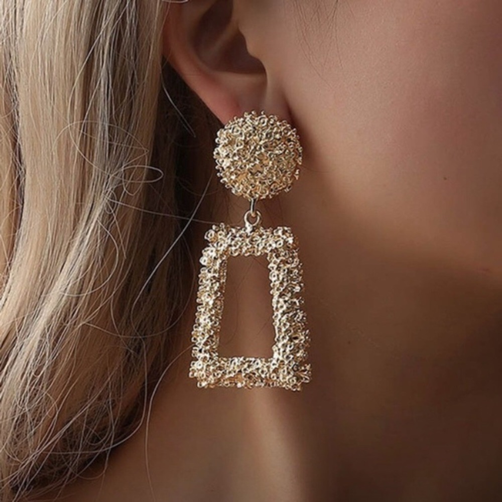 ✨New! Geometric statement gold drop earrings✨ - Picture 4 of 8